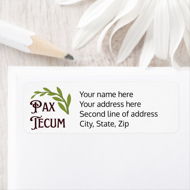 Pax Tecum Peace Latin Mass Catholic Adresse de ret (En situation)