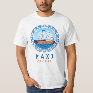 Paxi, Greece Greek Ship Design Men's T-Shirt