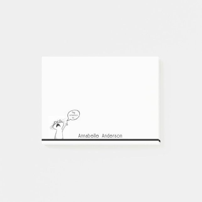 Pay Attention Cat Personalize Notes (Front)