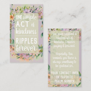 Pay it Forward Random Act Kindness Cute Wildflower Business Card