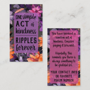 Pay it Forward Random Act Kindness Lily Flowers Business Card