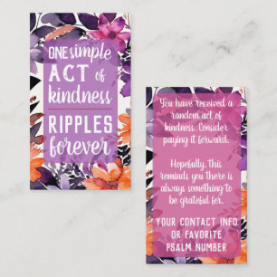 Pay it Forward Random Act Kindness Stargazer Lily Business Card