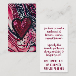 Pay it Forward Random Act of Kindness Animal Lover Business Card