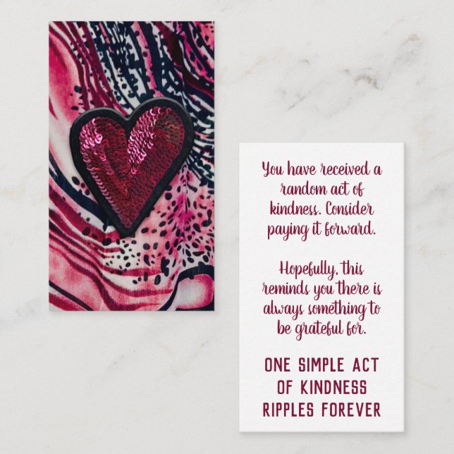 Pay it Forward Random Act of Kindness Animal Lover Business Card (Front/Back)