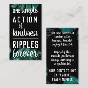 Pay it Forward Random Act of Kindness Jungle Business Card
