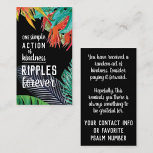 Pay it Forward Random Act of Kindness Paradise Business Card