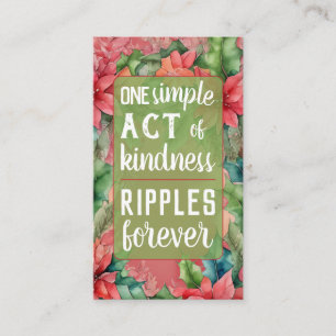 Pay it Forward Random Act of Kindness Poinsettia Business Card