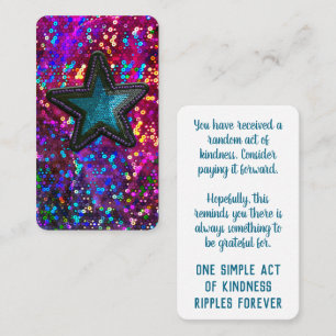 Pay it Forward Random Act of Kindness Sparkly Business Card