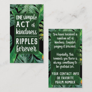 Pay it Forward Random Act of Kindness Tropics Business Card