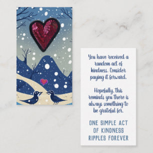 Pay it Forward Random Act of Kindness Winter Birds Business Card