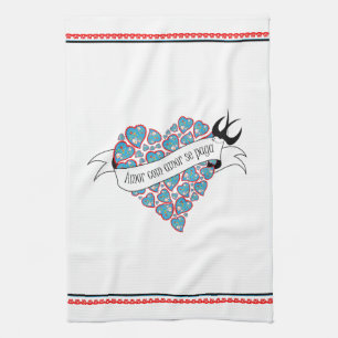 Pay love with love illustrated Portuguese proverb Kitchen Towel