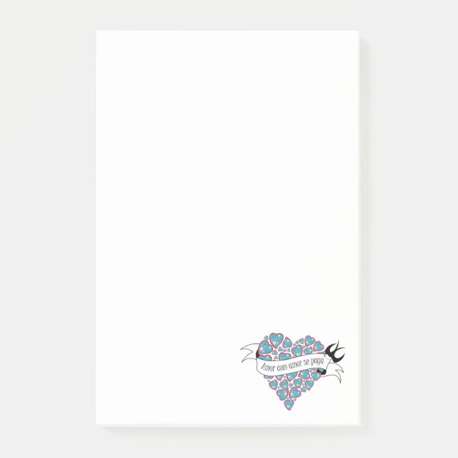 Pay love with love illustrated Portuguese proverb  Post-it Notes (Front)