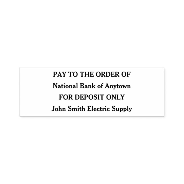 Pay To The Order Of Customizable Self-inking Stamp (Design)