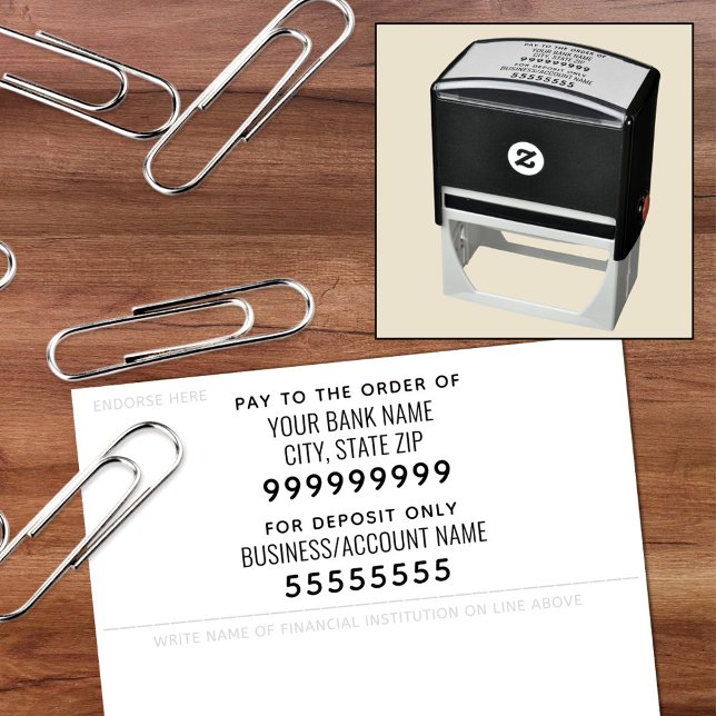 Pay to the Order of For Deposit Only Self-inking S Stamp (Creator Uploaded)