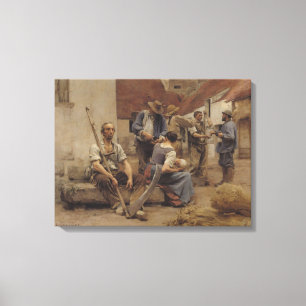 Paying the Harvesters, 1882 Canvas Print