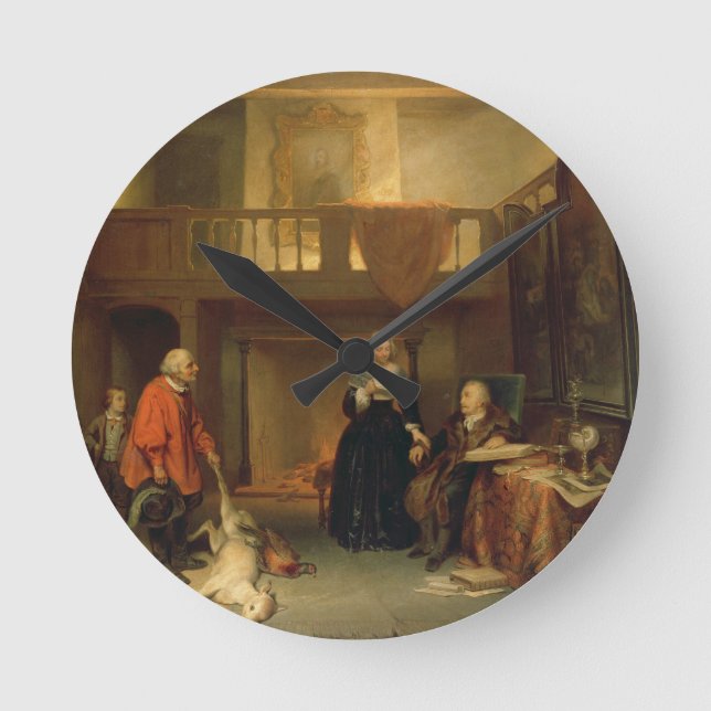 Paying the Tithe (oil on panel) Round Clock (Front)