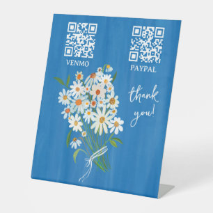 PAYMENT QR CODE Florist Shop Flower Farmers Market Pedestal Sign