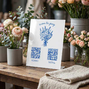 PAYMENT QR CODE Florist Shop Flower Farmers Market Pedestal Sign