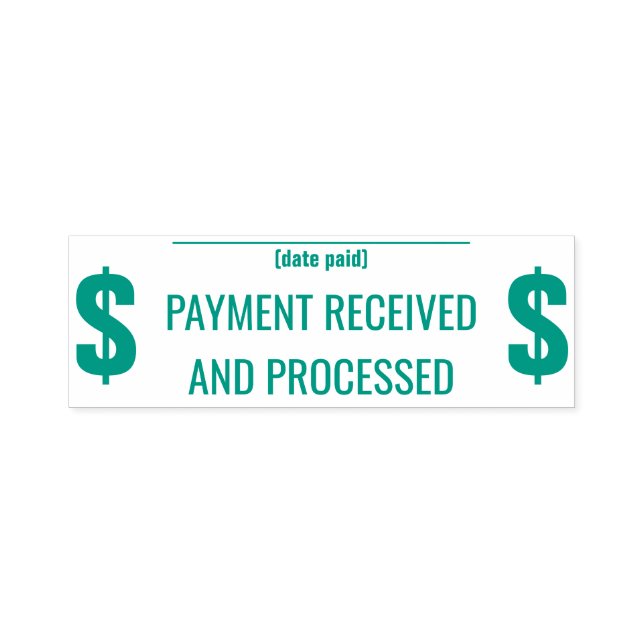 "PAYMENT RECEIVED AND PROCESSED" Rubber Stamp (Design)