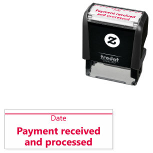 Payment Received and Processed with Date Self-inking Stamp