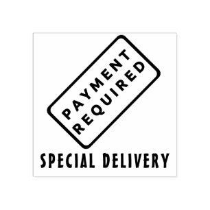 Payment required / special delivery rubber stamp