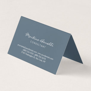 Payne's Grey Colour Minimalist Script Business Car Business Card