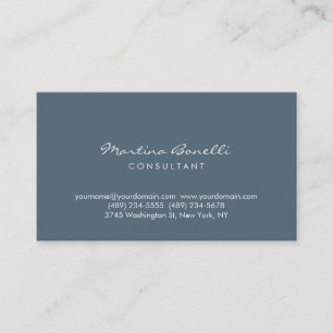 Payne's Grey Colour Minimalist Script Business Car Card