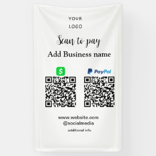 Paypal Cashapp scan to pay QR add business name lo Banner