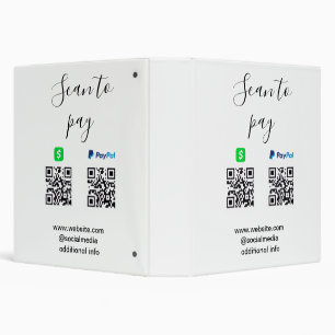 Paypal Cashapp scan to pay QR add business name lo Binder