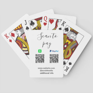 Paypal Cashapp scan to pay QR add business name lo Playing Cards