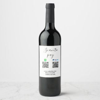 Paypal Cashapp scan to pay QR add business name lo Wine Label