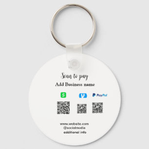Paypal Cashapp venmo scan to pay QR add business Keychain