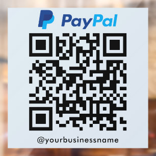 Paypal QR Code Payment Scan to Pay Soft Navy Window Cling