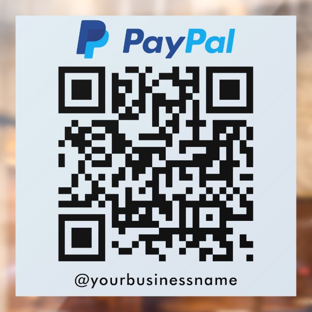 Paypal QR Code Payment Scan to Pay Soft Navy Window Cling (Sheet 2)