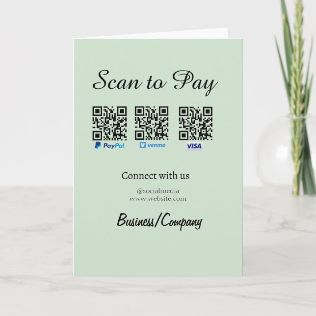 paypal venmo visa card scan to pay QR social media (Front)