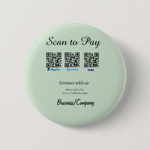 paypal venmo visa card scan to pay QR social media 2 Inch Round Button