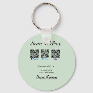 paypal venmo visa card scan to pay QR social media Keychain