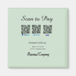 paypal venmo visa card scan to pay QR social media Magnet