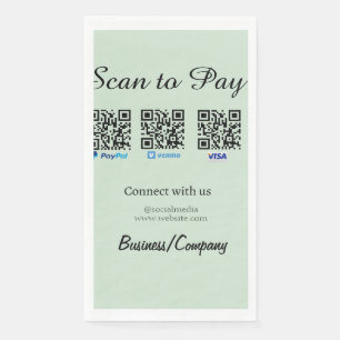 paypal venmo visa card scan to pay QR social media Napkin