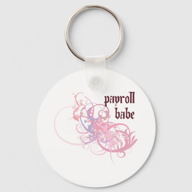 Payroll Babe Keychain (Front)