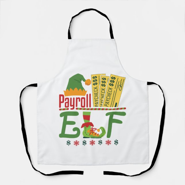Payroll Elf Christmas Payroll Clerk Manager Apron (Front)