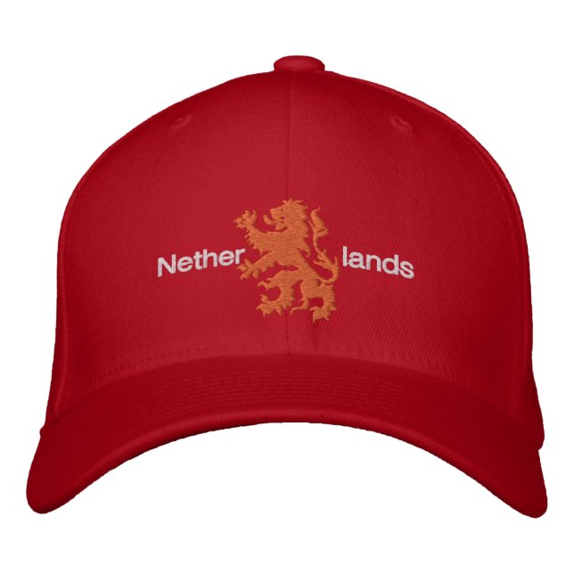 Pays-Bas Casquette de lion rouge et orange rampant (Devant)