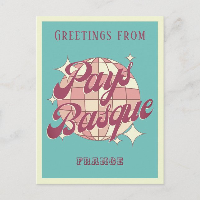 Pays Basque France vacation retro Postcard (Front)