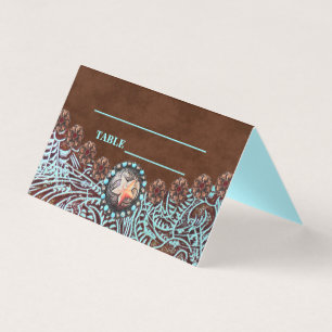 pays brun turquoise western mariage Carte Place