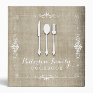 Pays Burlap Famille Recette Classeur de livre de c