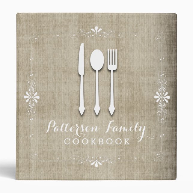 Pays Burlap Famille Recette Classeur de livre de c (Devant)
