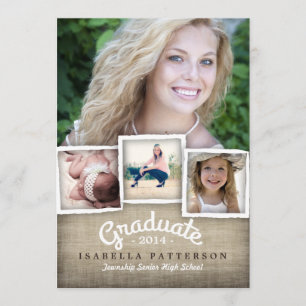 Pays Burlap Graduation 2014 Invitation