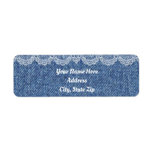 Pays Charme Denim Dentelle Adresse de retour Label