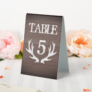 Pays chic bois mariage numéro de table signes de t