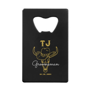 Pays Cowboy Personnalisé Groomsmen Monogramme